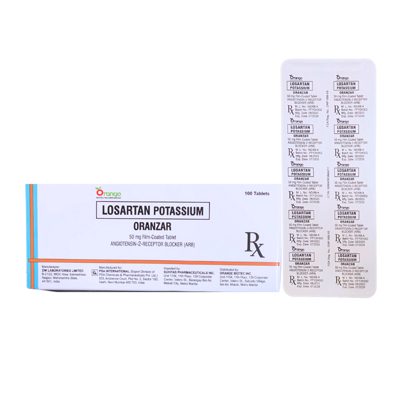 Kenzar (Losartan) 50mg Tablet x 1