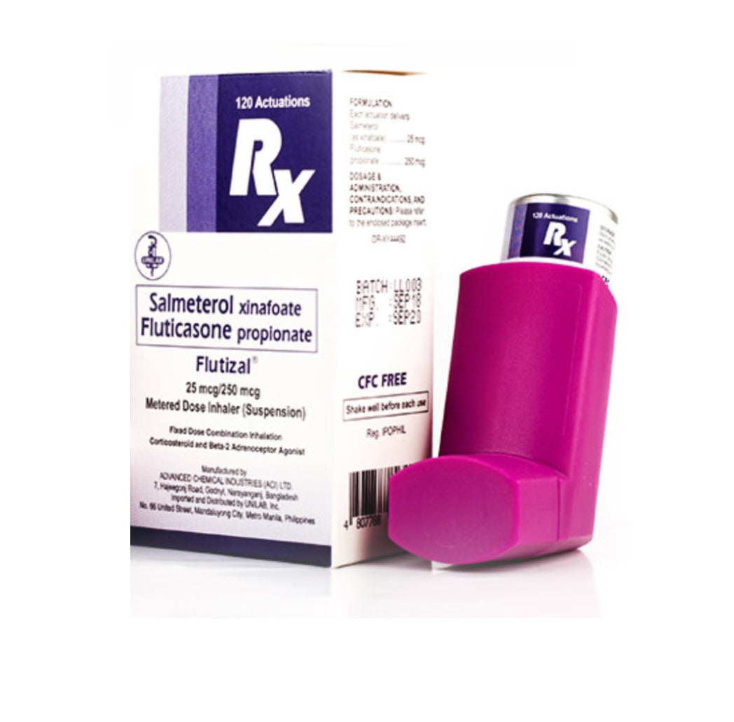 FLUTIZAL Salmeterol + Fluticasone 25 mcg/250 mcg x 120 doses Metered Dose Inhaler