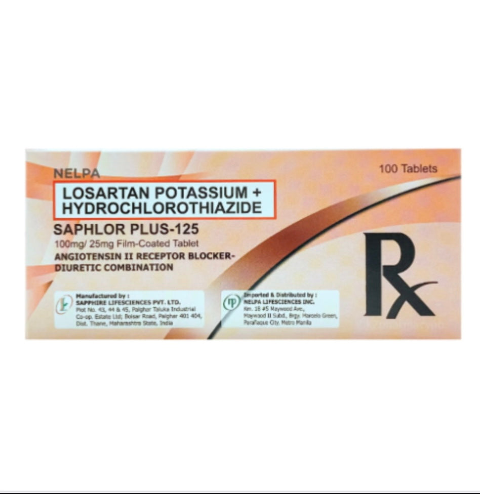 Getzar Plus (Losartan + Hydrochlorothiazide) 50mg/12.5mg Tablet x 1