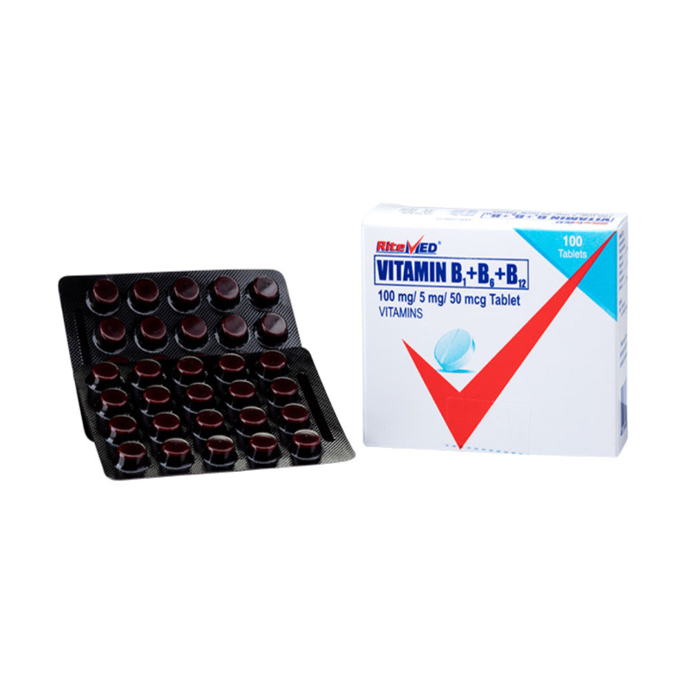 Ritemed Vitamin B Complex (B1+B6+B12) 100mg/5mg/50mcg Tablet XalMeds