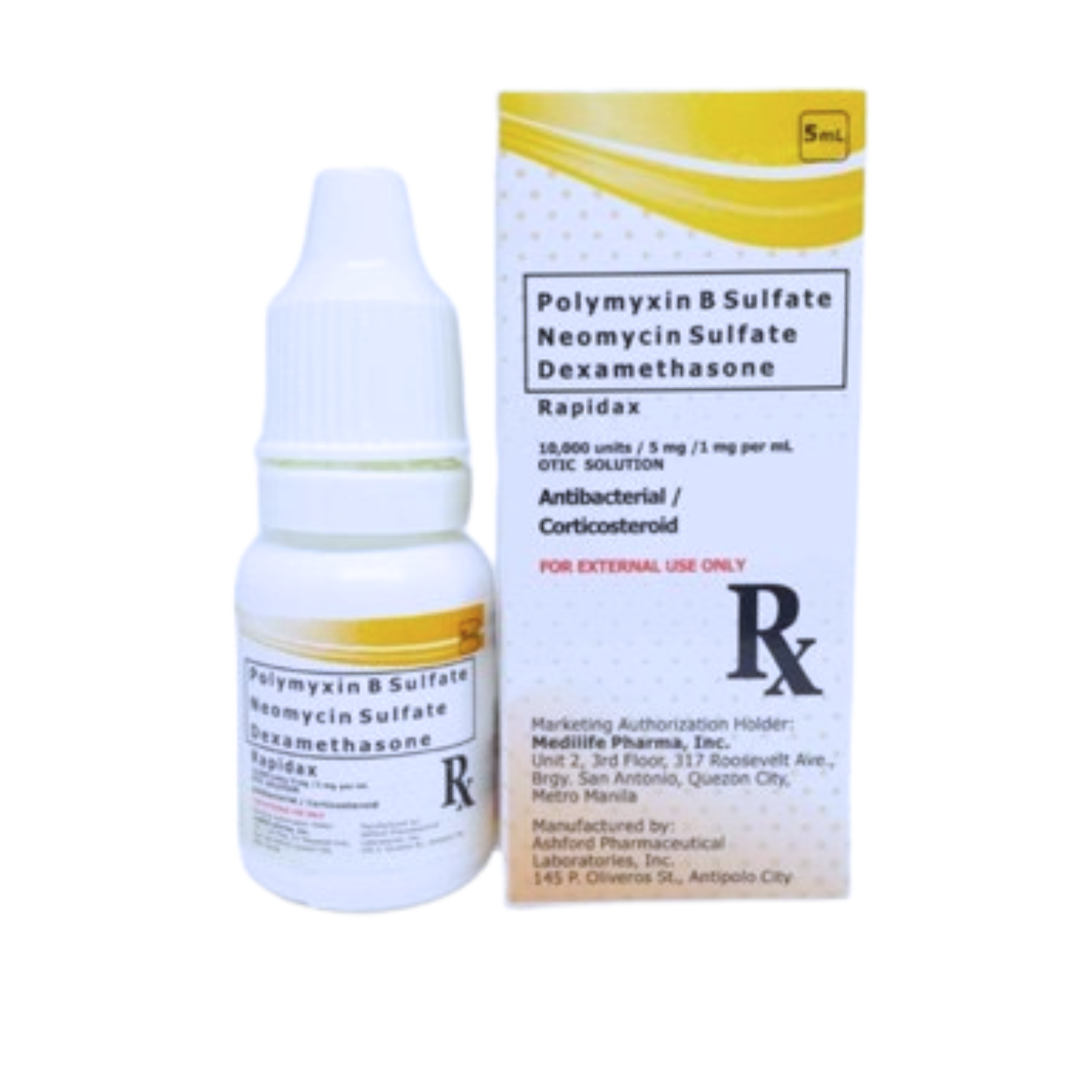 Polymyxin+Neomycin+Dexamethasone Ear Drops x 1 XalMeds