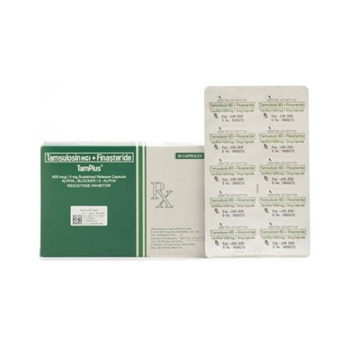 TAMPLUS Finasteride+Tamsulosin 5mg/400mcg. Tablet