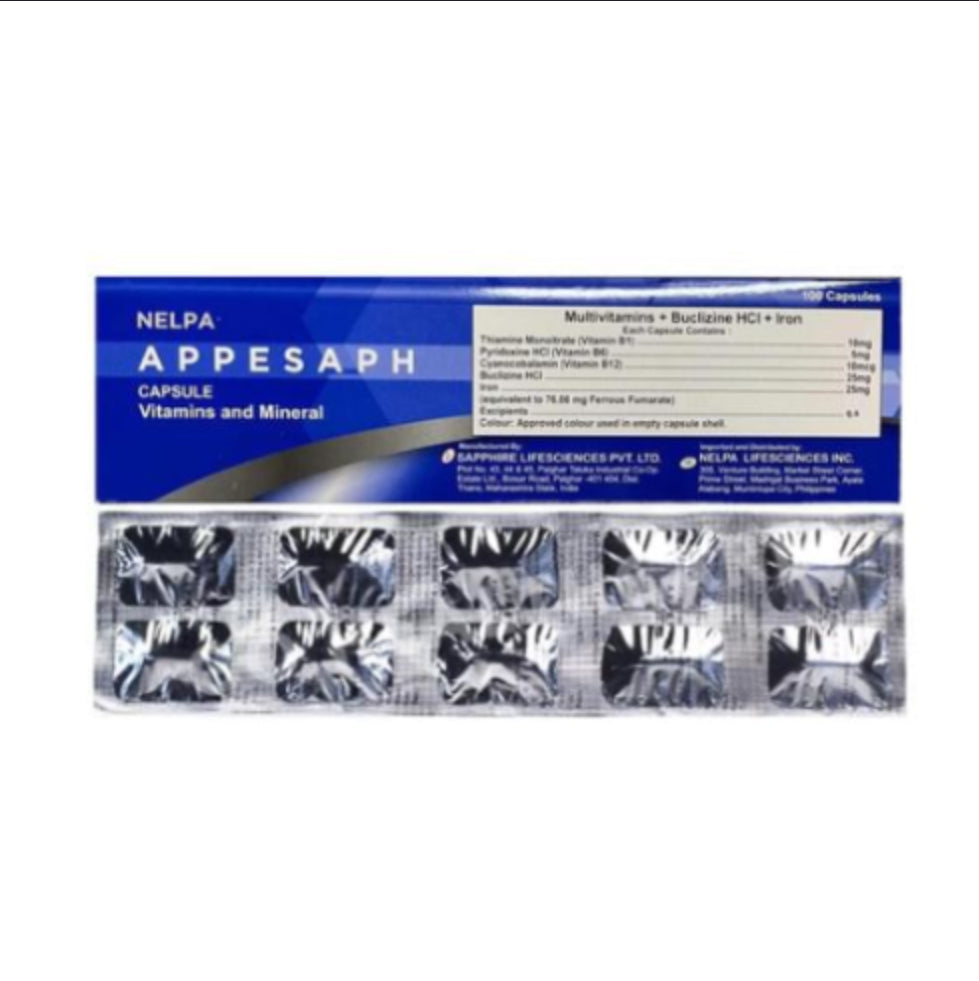 (APPEBON )Vitamins B Complex + Buclizine + Iron Capsule x 1