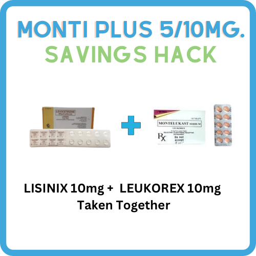 MONTI PLUS (Levocetirizine + Montelukast) 5mg./10mg.Tablet x 1