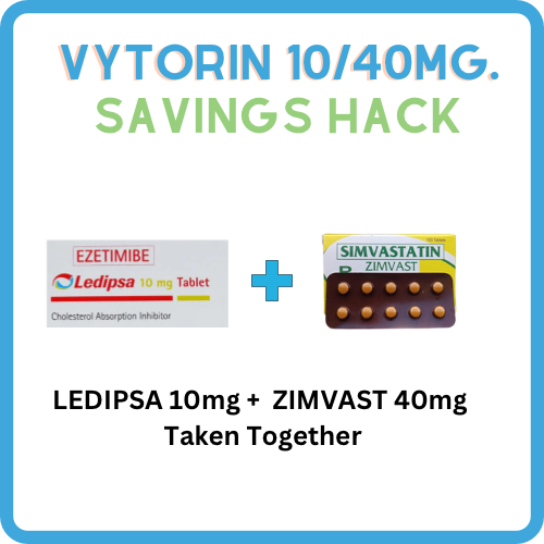VYTORIN  Ezetimibe + Simvastatin 10mg/40mg Tablet x 1