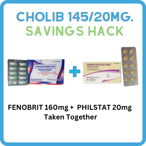CHOLIB  Fenofibrate + Simvastatin 145mg/20mg Tablet x 1