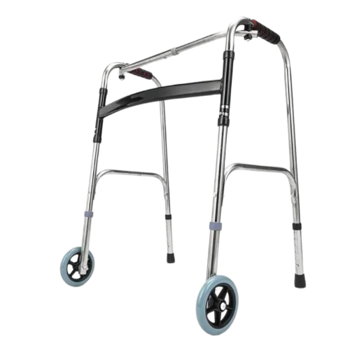 Adult Multifunctional Walking Aid/Walker Foldable Stainless Steel With Wheels x 1 (Metro Cebu Orders Only)