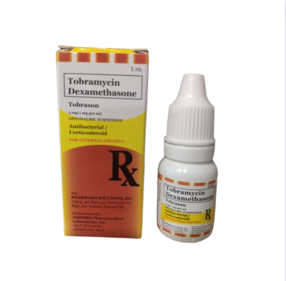 Tobramycin + Dexamethasone Eye Drops 0.3% + 0.1%, 5 mL Bottle