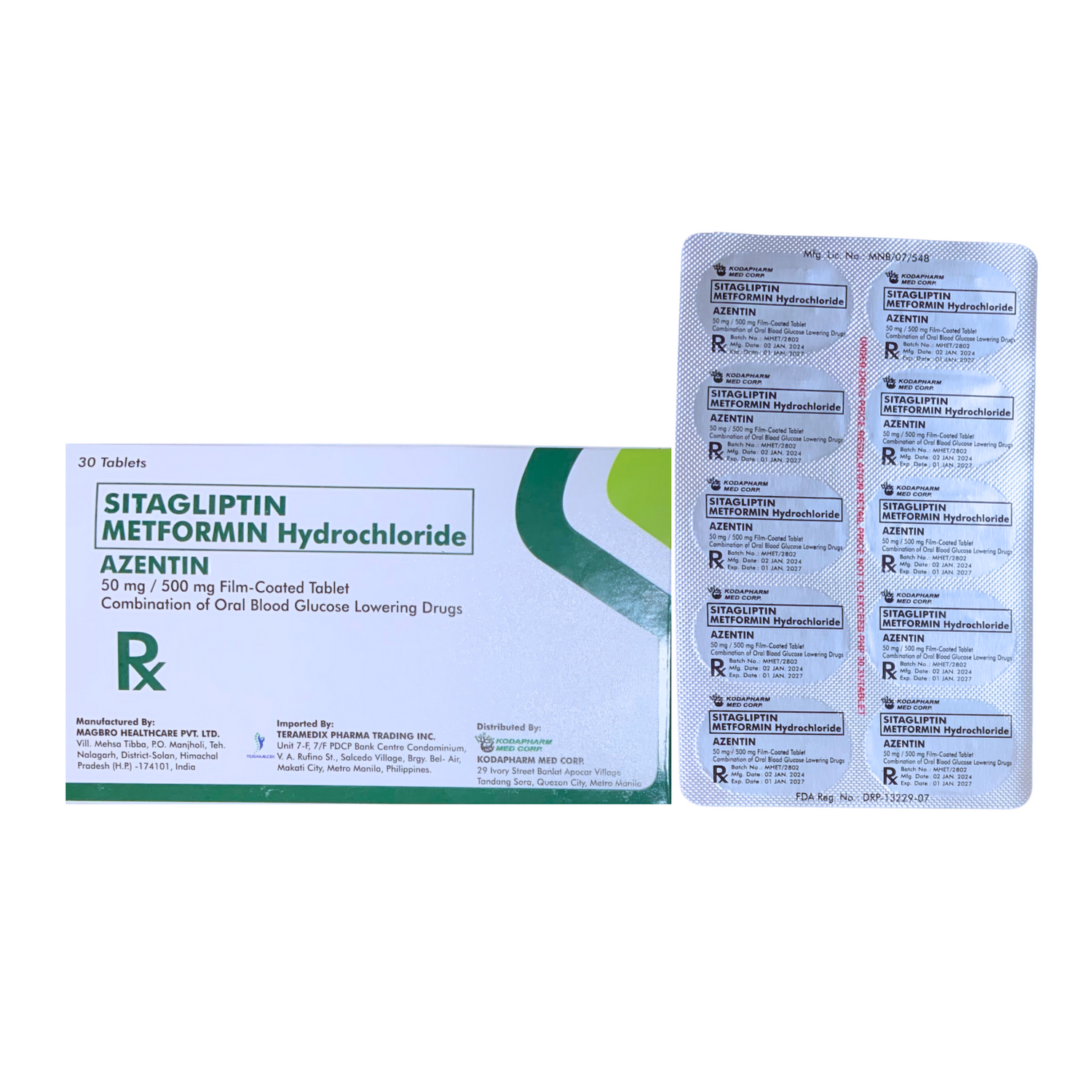 Sitagliptin + Metformin 50mg/500mg. Tablet x 1s – XalMeds