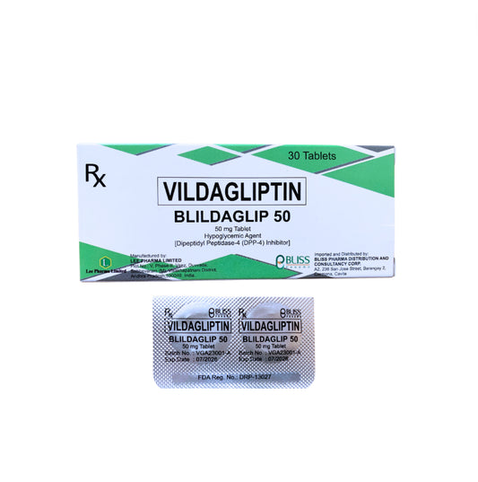 Vildagliptin 50mg. Tablet x 1s