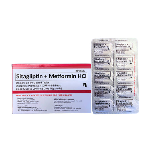 VELMETIA Sitagliptin + Metformin 50mg/1000mg. Tablet x 1s