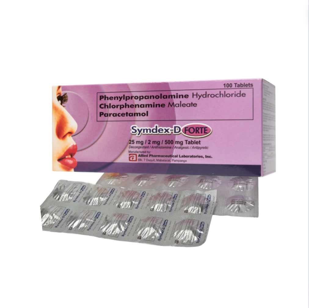 Paracetamol+Phenylpropanolamine+Chlorphenamine 500mg/25mg/2mg [SYMDEX D FORTE ] Tablet x 1