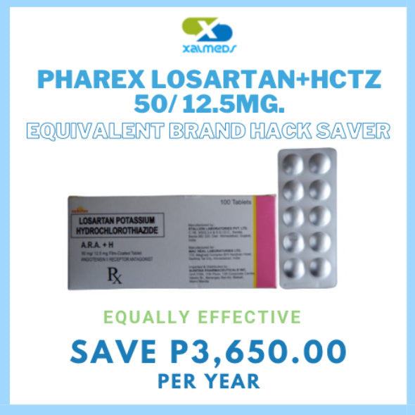 Pharex (Losartan + Hydrochlorothiazide) 50mg./12.5mg. Tablet x 1