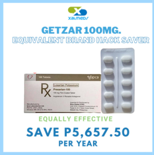 Getzar (Losartan) 100mg Tablet x 1