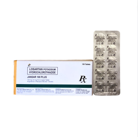 Losartan+Hydrochlorothiazide 100mg/25mg Tablet x 30 Monthly Maintenance Dose