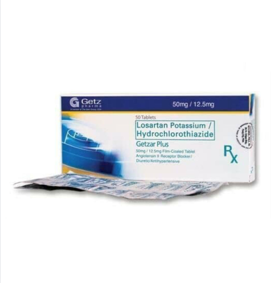 Getzar Plus (Losartan + Hydrochlorothiazide) 50mg/12.5mg Tablet x 1