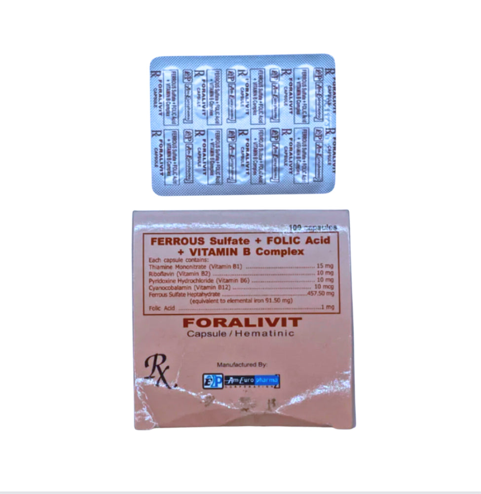 Ferrous Folate Ferrous Sulfate + Folic Acid + Vitamin B Complex Capsule x 1s – XalMeds