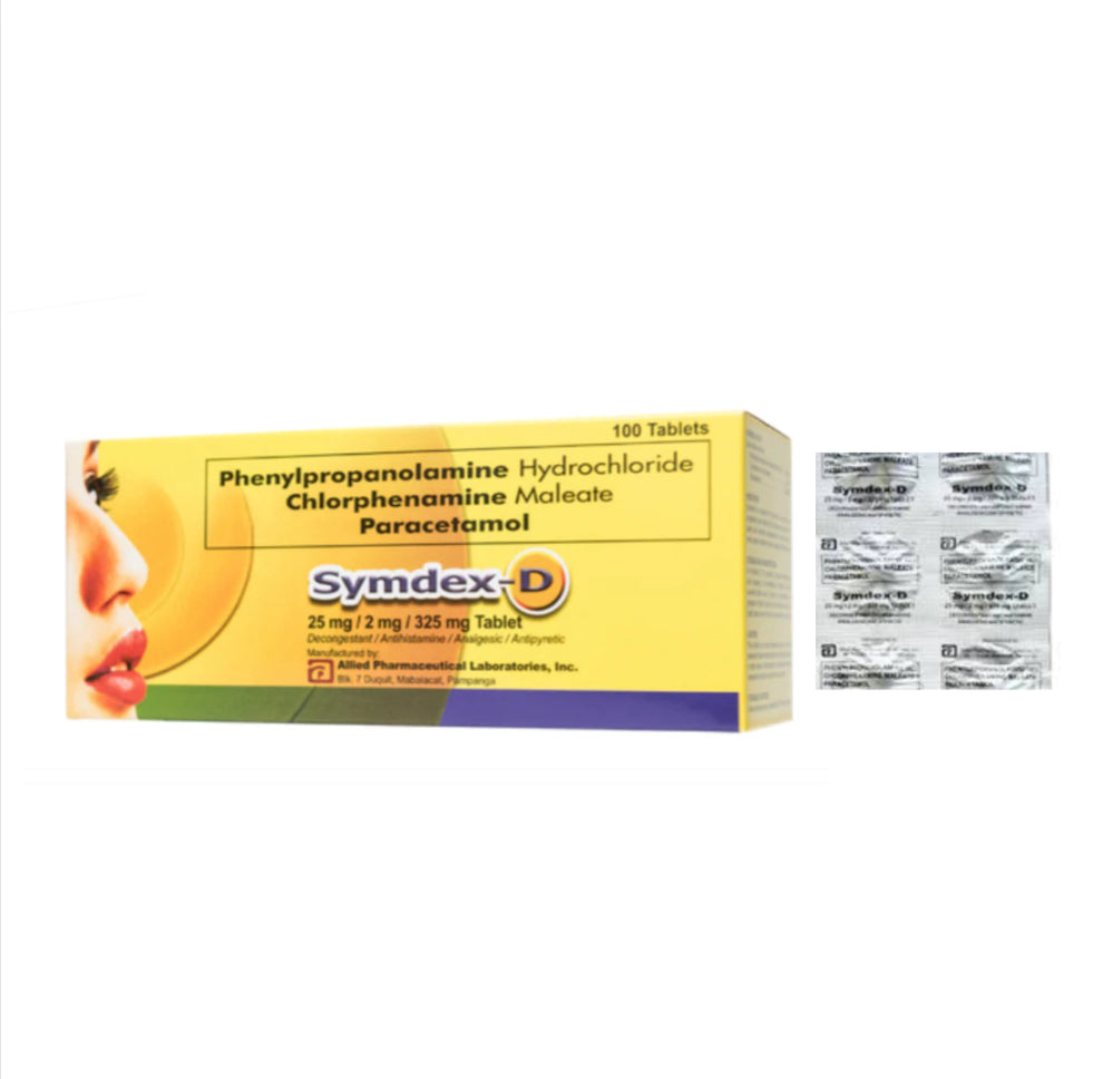 Paracetamol+Phenylpropanolamine+Chlorphenamine 325/25/2mg [SYMDEX D] Tablet x 1