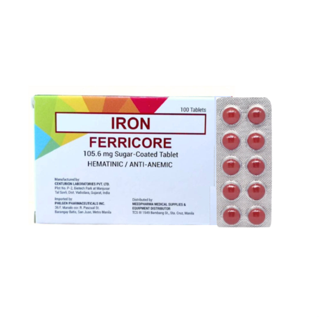 Ferrous Sulfate 325mg (105.6mg Elemental Iron) Sugar Coated Tablet x 1