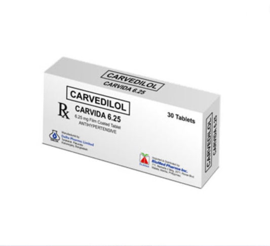 Carvedilol 6.25mg Tablet x 30 Monthly Maintenance Dose
