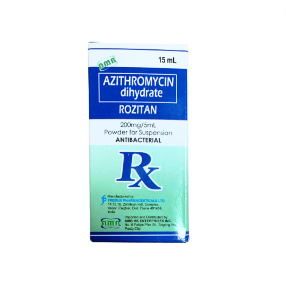 Azithromycin 200mg/5ml Suspension Liquid 15ml bottle x 1