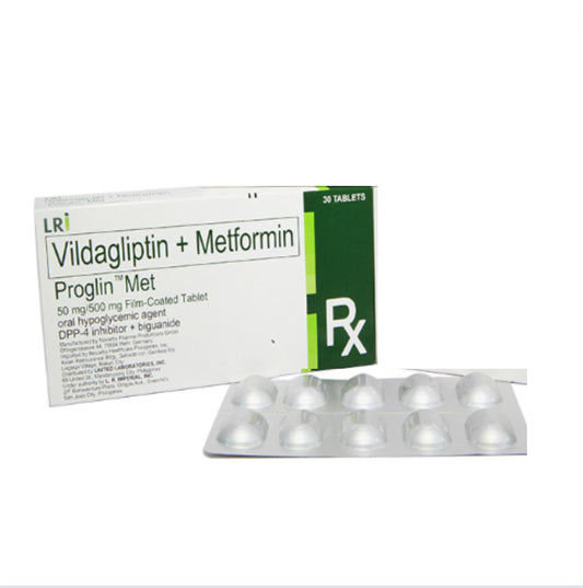 PROGLIN MET  Vildagliptin + Metformin 50mg/500mg. Tablet x 1s