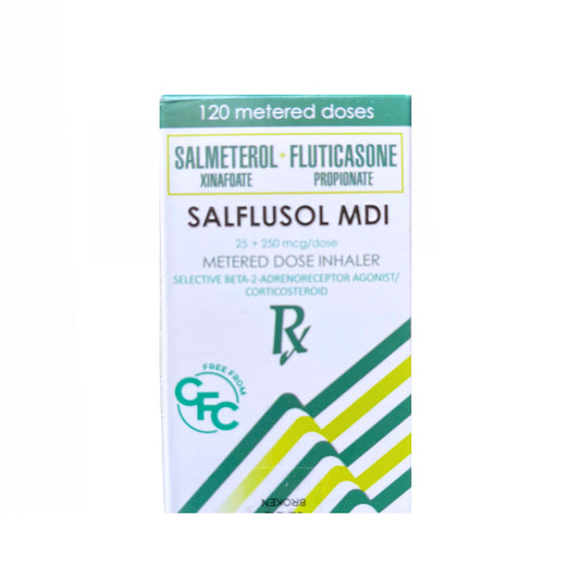 Salmeterol + Fluticasone 25 mcg/250 mcg  x 120 doses Metered Dose Inhaler
