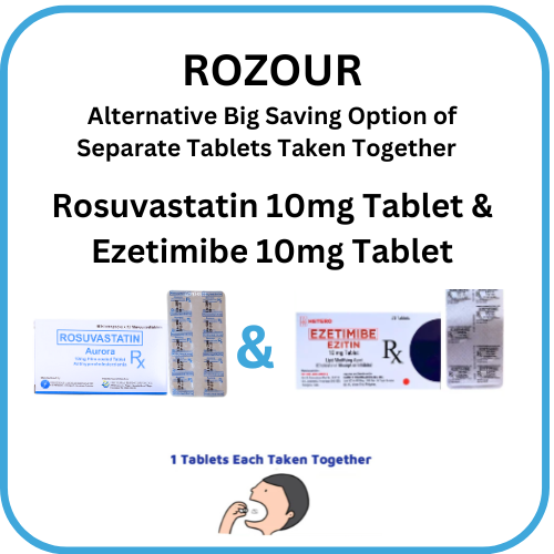 ROZOUR  Ezetimibe + Rosuvastatin 10mg/10mg Tablet x 1