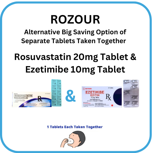 ROZOUR  Ezetimibe + Rosuvastatin 10mg/20mg Tablet x 1