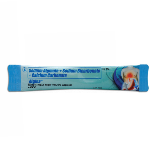 ALGINA Sodium Alginate+ Calcium Carbonate+ Sodium Bicarbonate  250mg/106.5mg/187.5mg Sachet 10ml. x 1