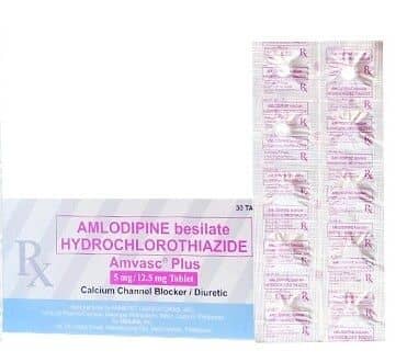 Amvasc Plus (Amlodipine + Hydrochlorothiazide) 5mg./12.5mg. Tablet x 1 - XalMeds