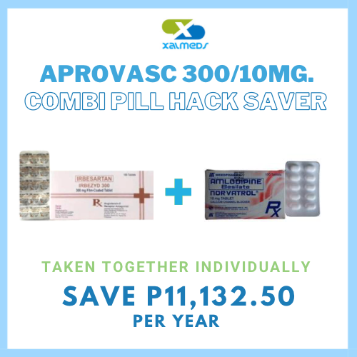 APROVASC Irbesartan + Amlodipine 300mg/5mg Tablet x 1