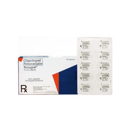 ROSUGREL Clopidogrel + Rosuvastatin 75mg/20mg  Tablet x 1