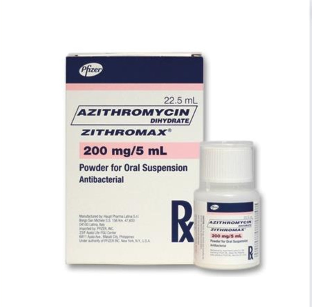 ZITHROMAX ( Azithromycin ) 200mg/5ml Suspension Liquid 22.5ml. bottle x 1