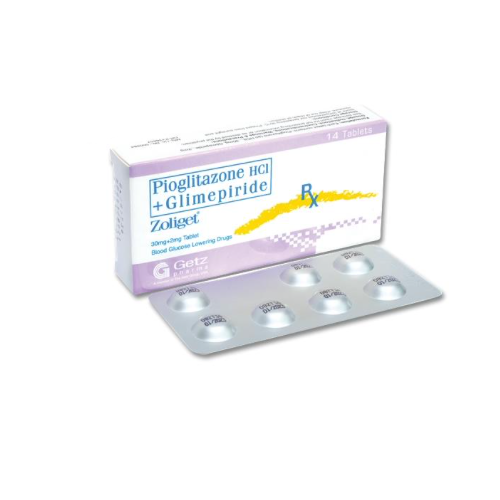 ZOLIGET ( Pioglitazone + Glimeperide ) 30mg/2mg Tablet x 1