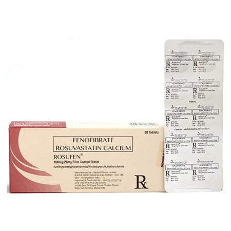 ROSUFEN  Fenofibrate + Rosuvastatin 160mg/20mg Tablet x 1
