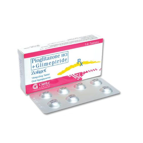 ZOLIGET ( Pioglitazone + Glimeperide ) 15mg/2mg Tablet x 1