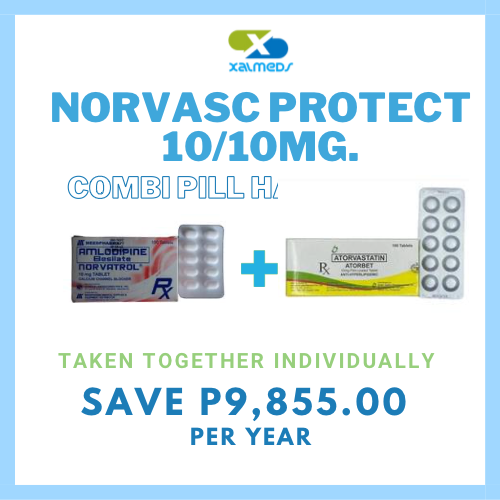 Norvasc Protect/Caduet (Amlodipine+Atorvastatin) 10mg./10mg. Tablet x1
