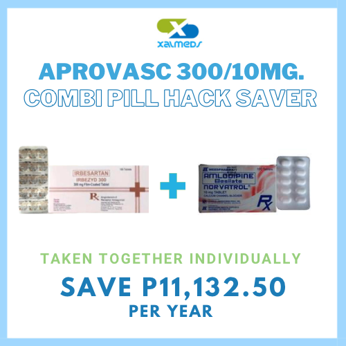 APROVASC Irbesartan + Amlodipine 300mg/10mg Tablet x 1