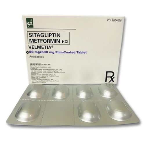 VELMETIA Sitagliptin + Metformin 50mg/500mg. Tablet x 1s