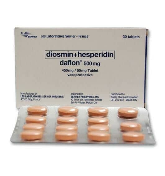 Daflon 500 (Diosmin+Hesperidin) 450mg./50mg. Tablet - XalMeds
